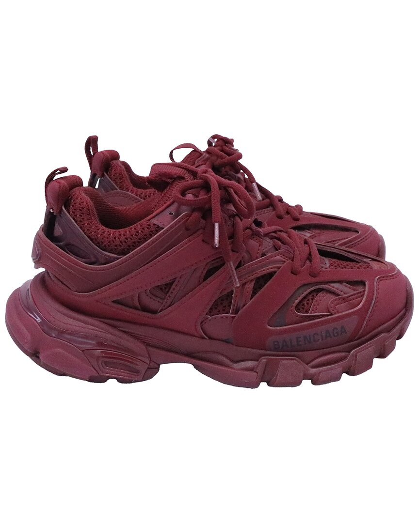 Balenciaga Women's Polyurethane Track Sneaker (authentic Pre-loved) In Burgundy