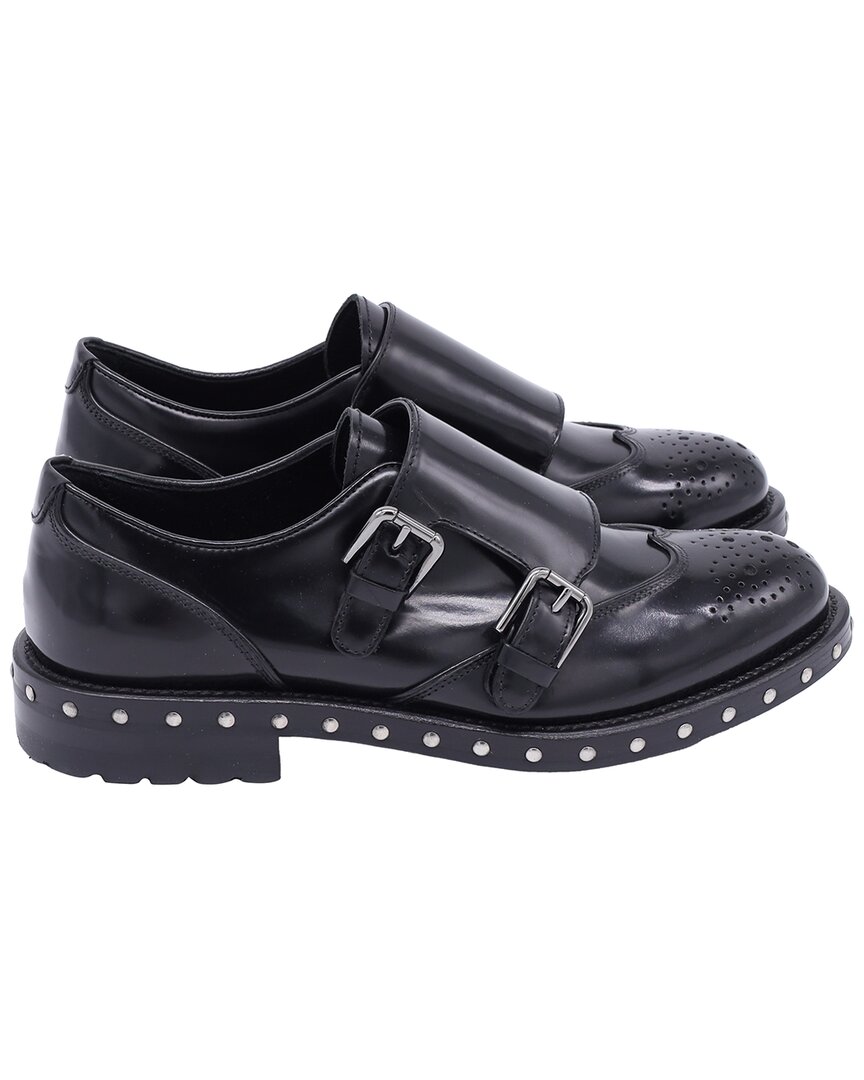 Dolce & Gabbana Women's Leather Studded Oxford (authentic Pre-loved) In Black