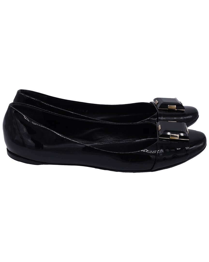 Gucci Women's Patent Leather Embellished Ballet Flat (authentic Pre-loved) In Black
