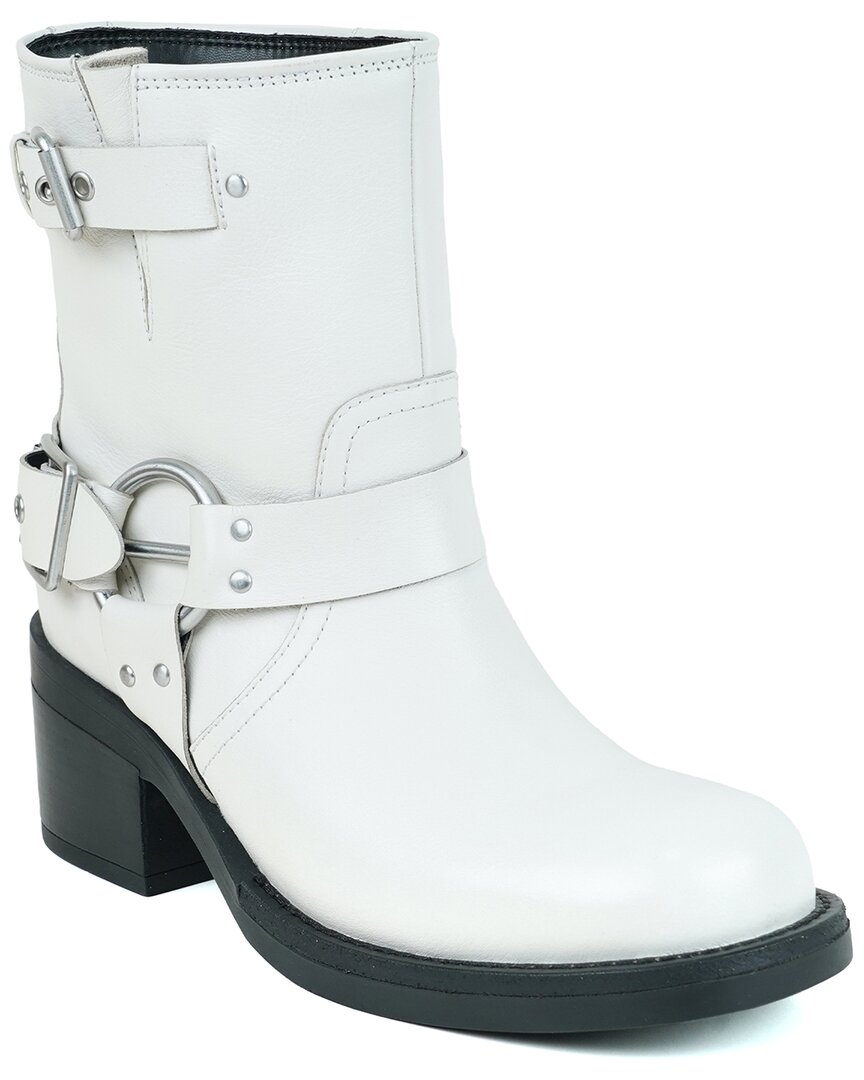 Kenneth Cole New York Stride Leather Bootie In White