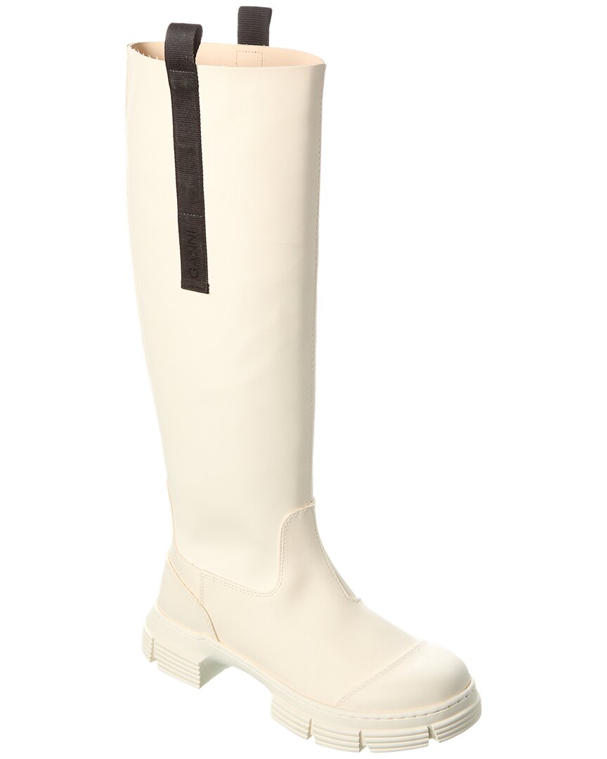 Shop Ganni Recycled Rubber Country Boot In White