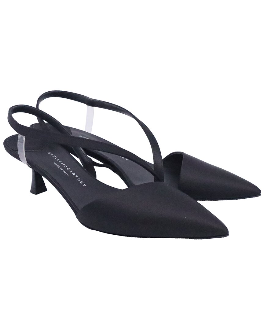 Stella Mccartney Women's Satin Iconic D'orsay Pump (authentic Pre-loved) In Blue