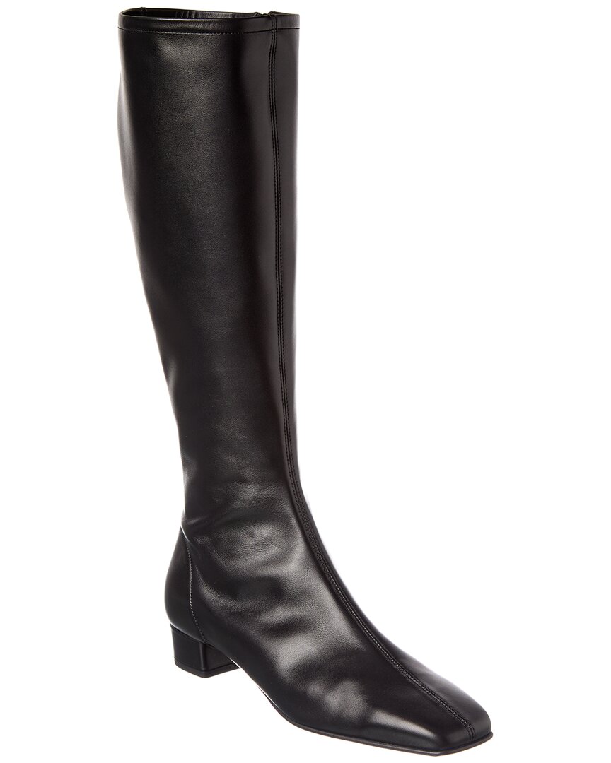 By Far Edie Leather Knee-high Boot In Black