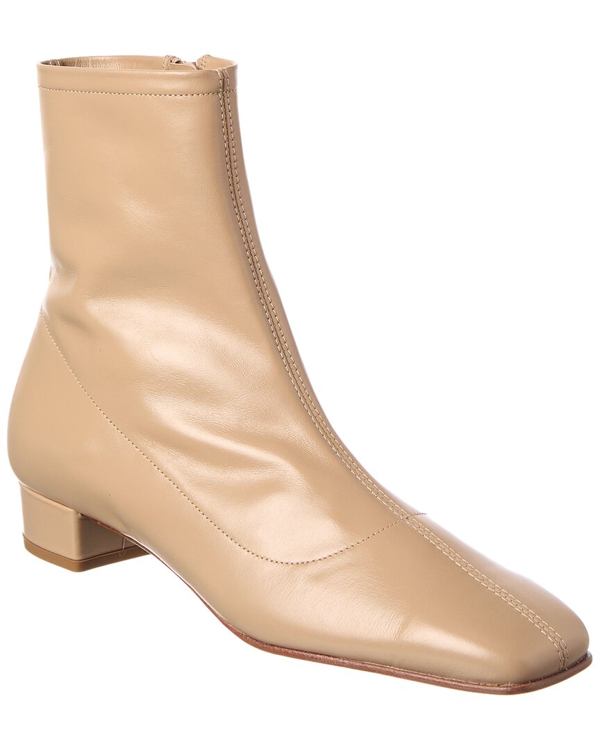 By Far Este Leather Bootie In Neutral
