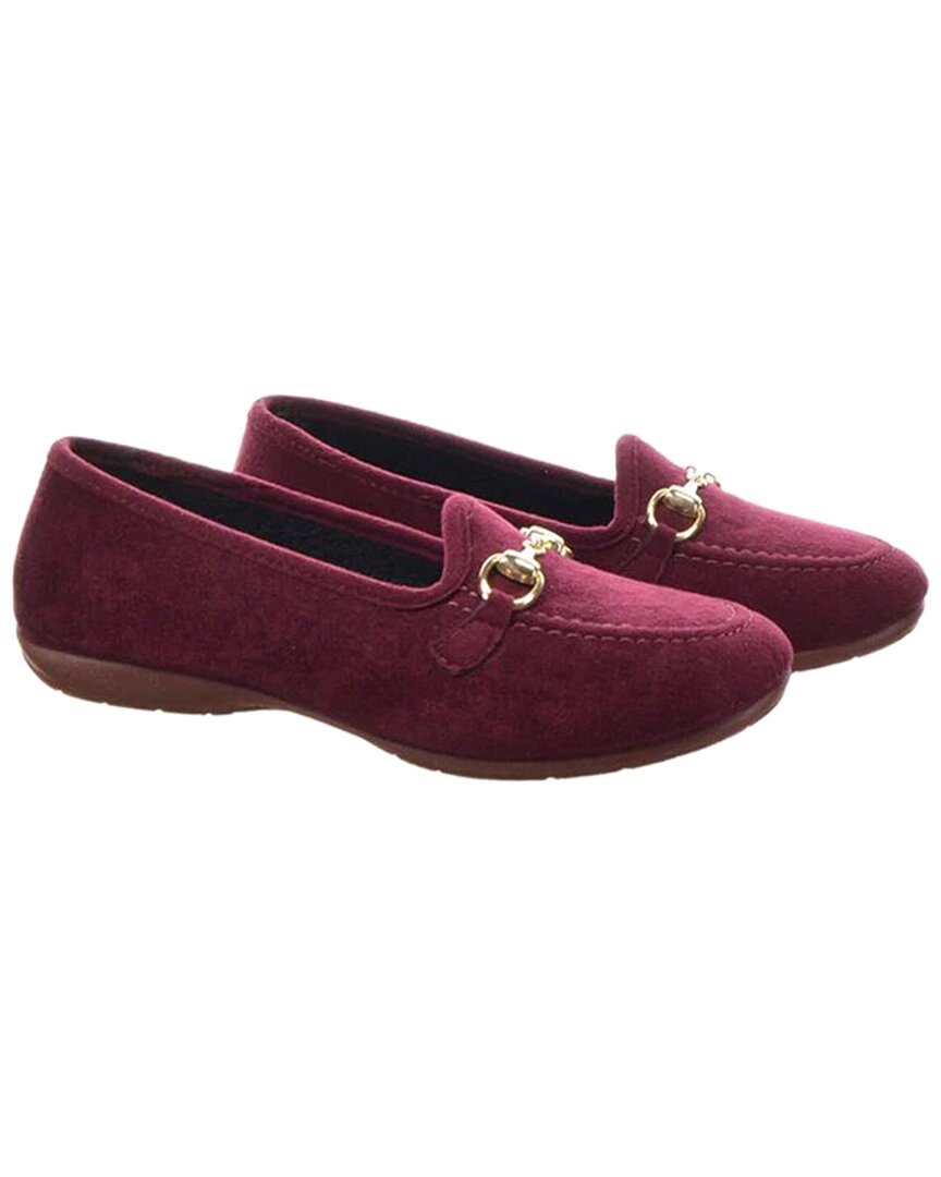 Menina Step Comfy Leather Slipper In Red