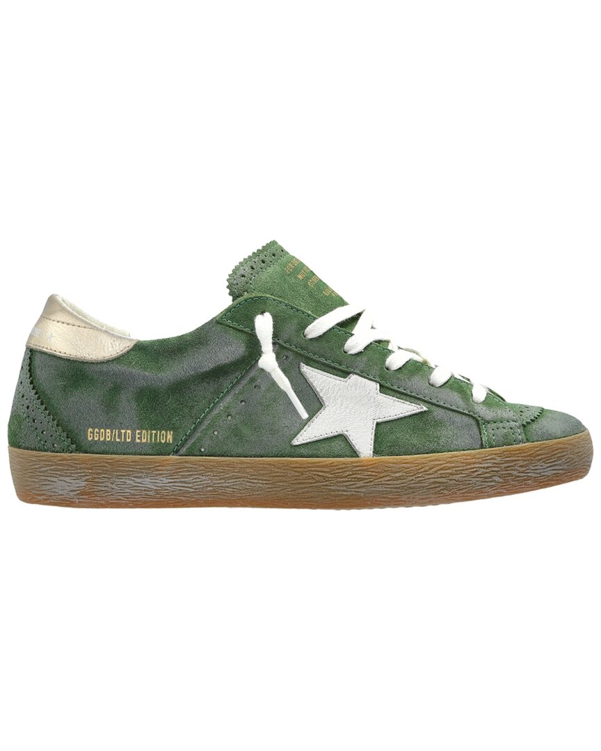 Golden Goose Super-star Suede Sneaker In Green