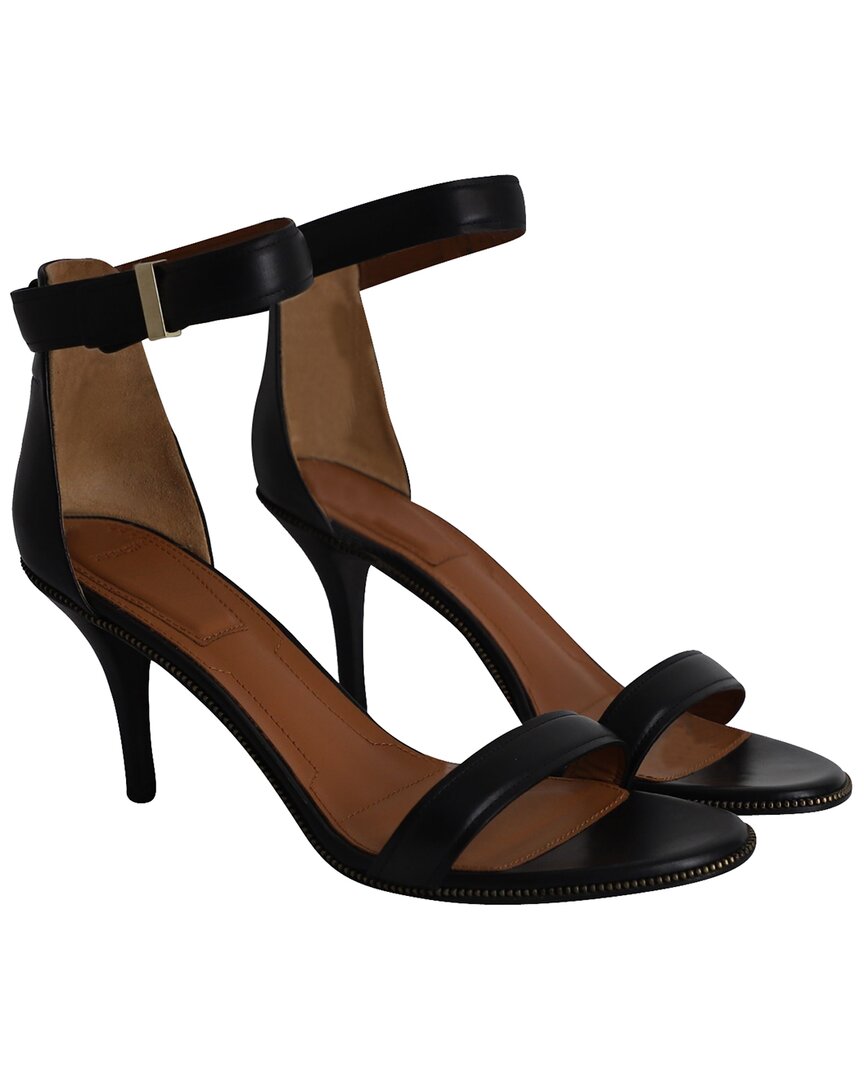 Givenchy Women's Leather Nadia Ankle Strap Sandal, Size 40.5 (authentic Pre- Loved) In Black