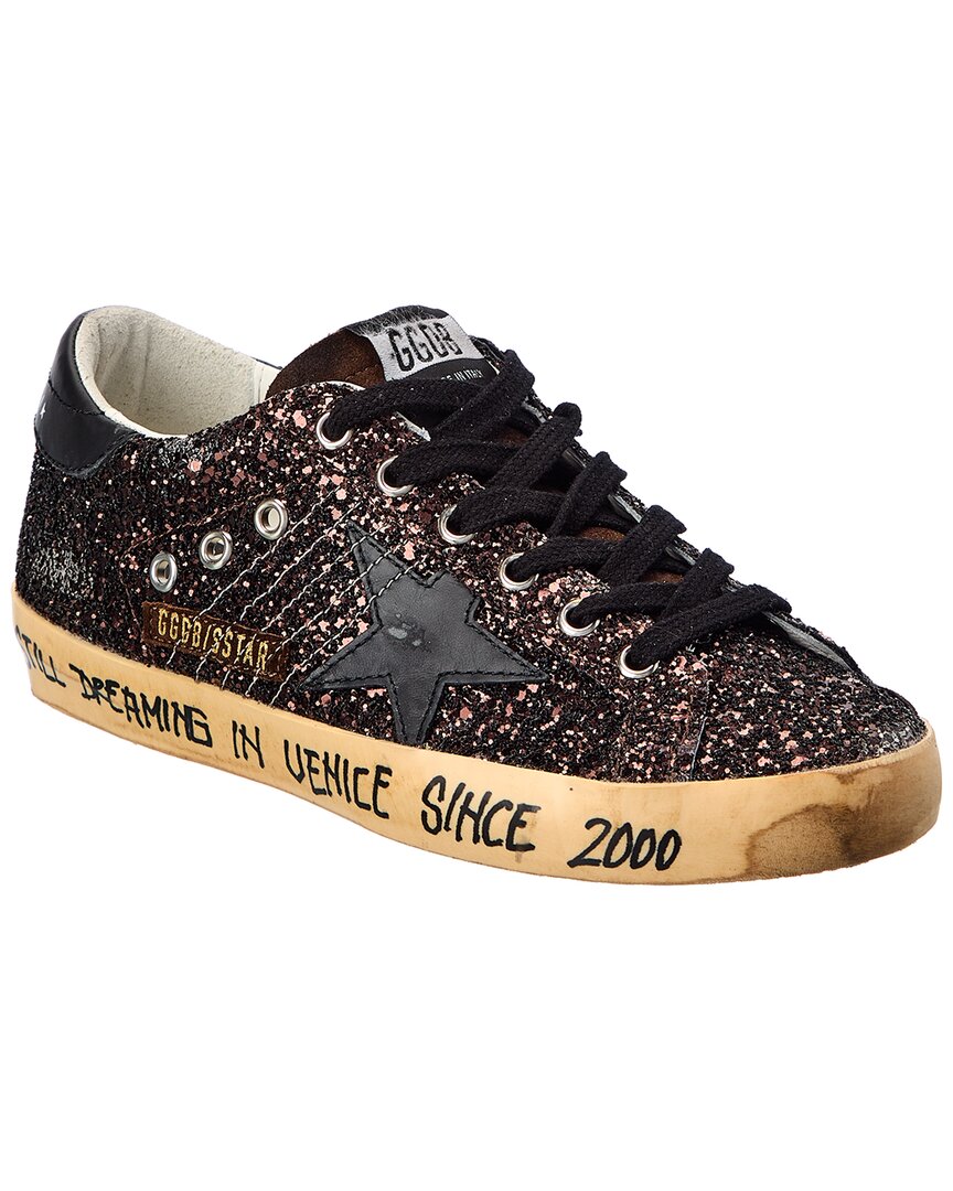 Golden Goose 'shine Bright' Rubber Sole Sneakers In Brown
