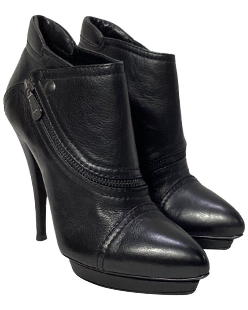 Alexander Mcqueen Women's Leather Zipped Biker Platform Bootie (authentic Pre- Loved) In Multi
