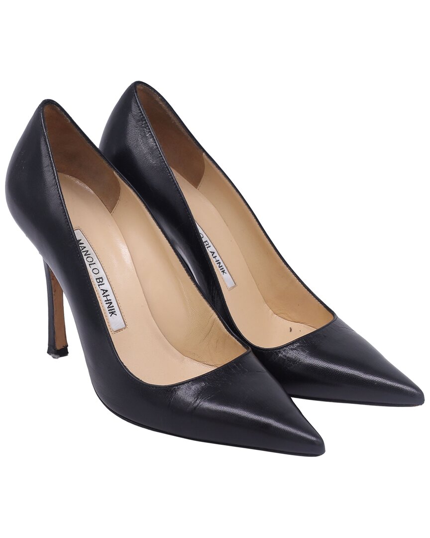 Manolo Blahnik Women's Leather Bb 105 Pump (authentic Pre-loved) In Black