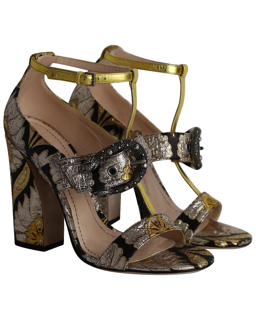 Gucci Women's Silk Dionysus Buckle Metallic Floral Brocade Sandal (authentic  Pre-loved) In Multi