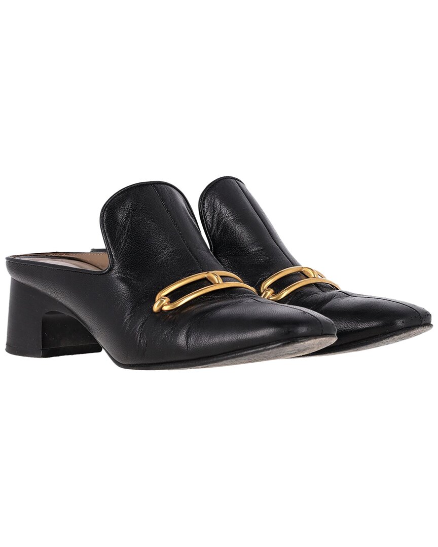 Pre-owned Hermes Hermès Women's Leather Diane With Roulis Buckle Mule (authentic Pre-loved)