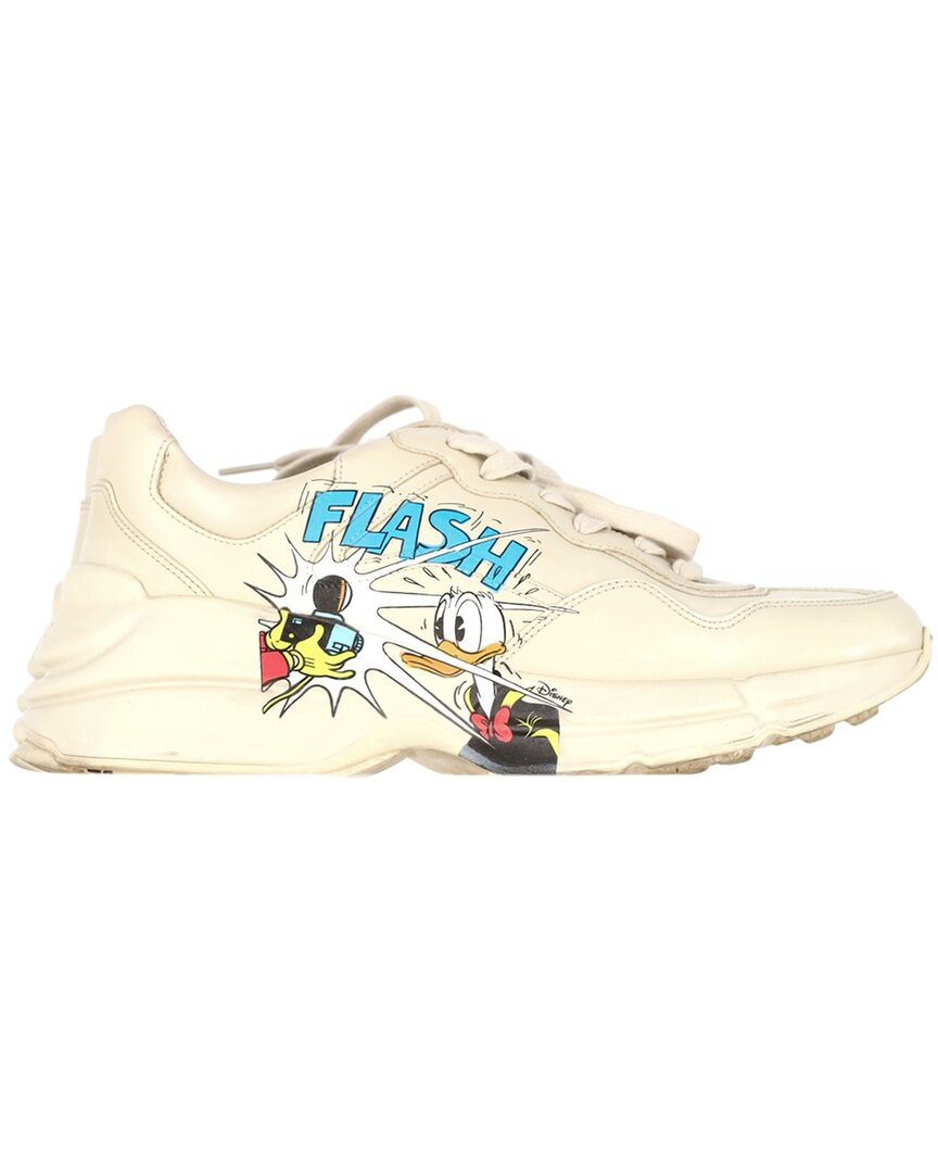 Gucci Men's Leather X Disney Rhyton Flash Low Top Sneaker (authentic Pre- Loved) In Yellow