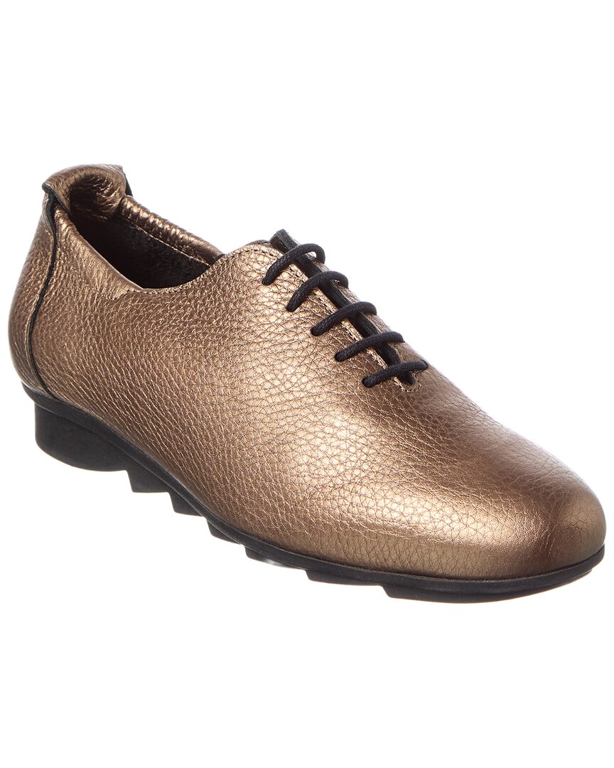 Arche Biboum Leather Sneaker In Gold