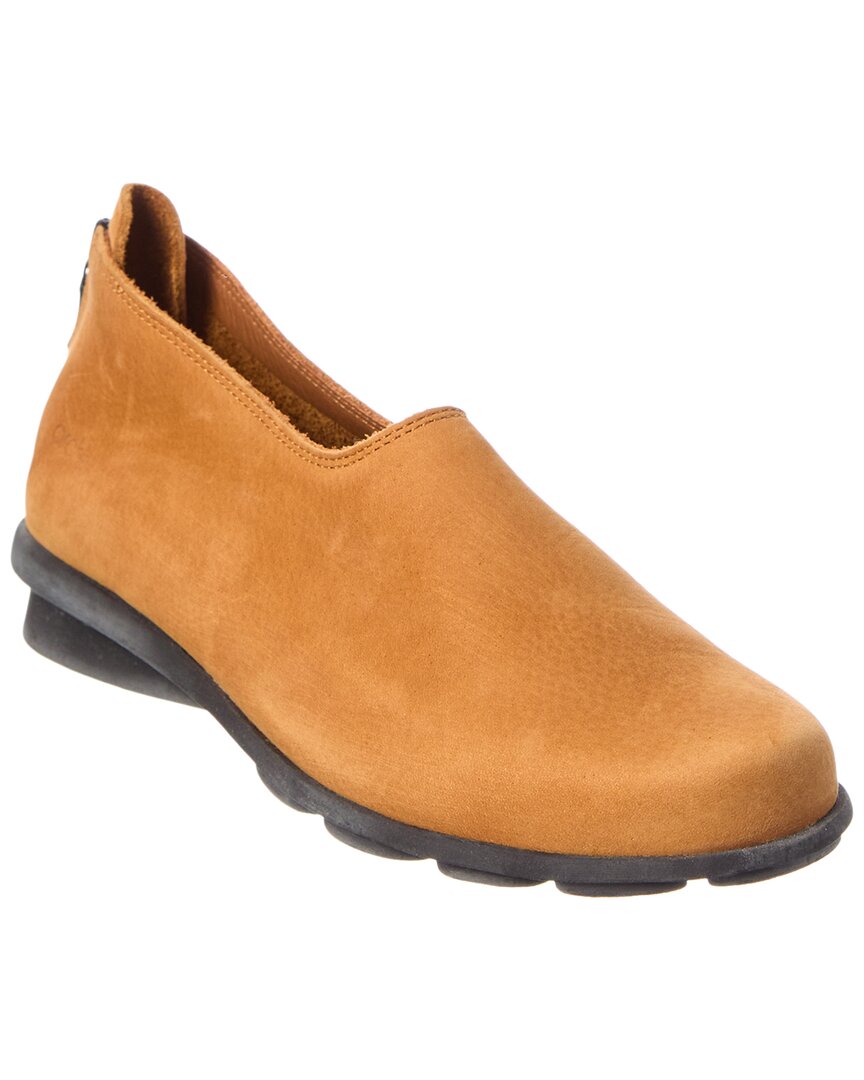 Arche Denako Leather Flat In Brown