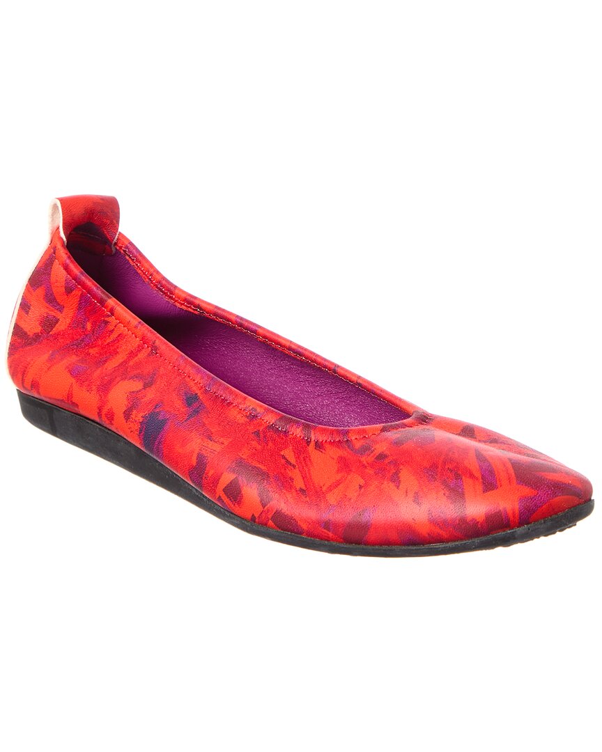 Arche Laiuza Leather Flat In Red