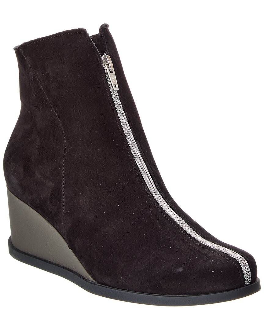 Arche Okolys Suede Wedge Bootie In Black