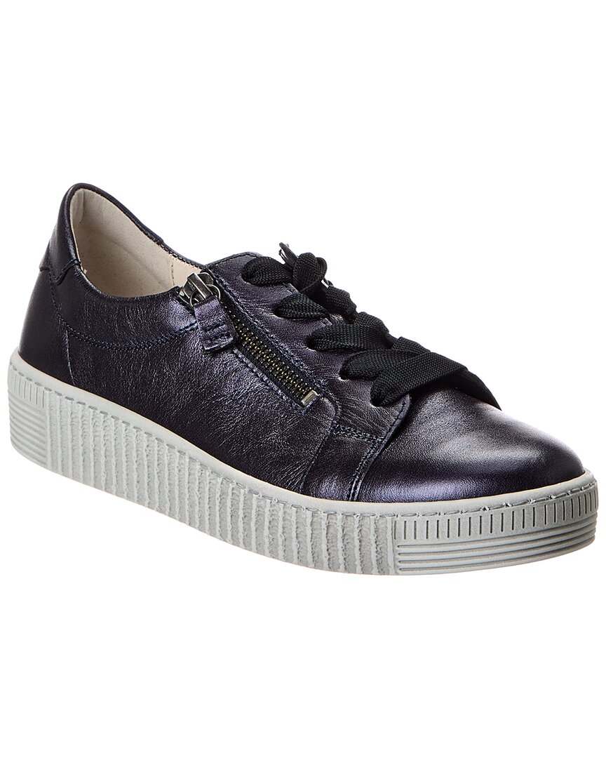 Gabor Leather Sneaker In Blue