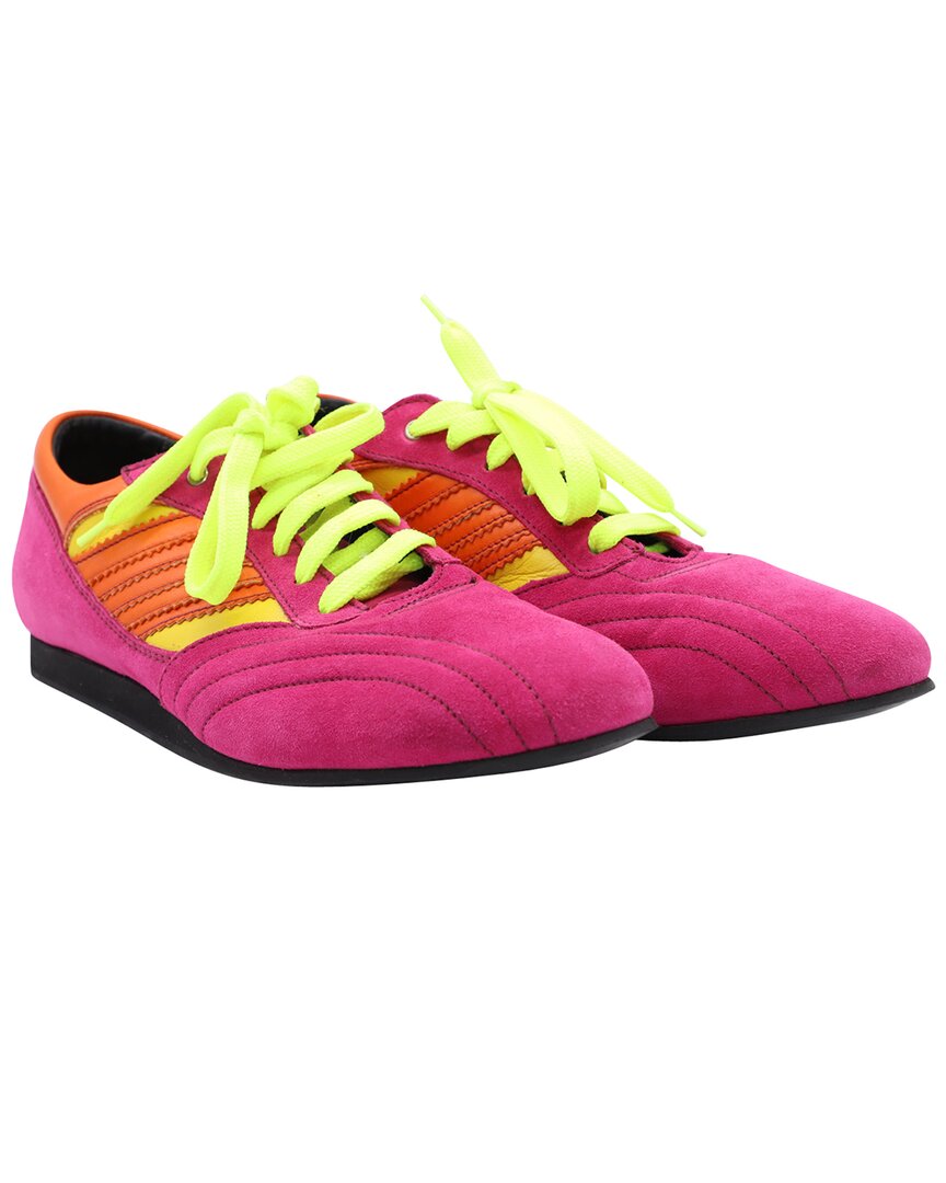 Dolce & Gabbana Women's Suede Lace-up Sneaker (authentic Pre-loved) In Pink