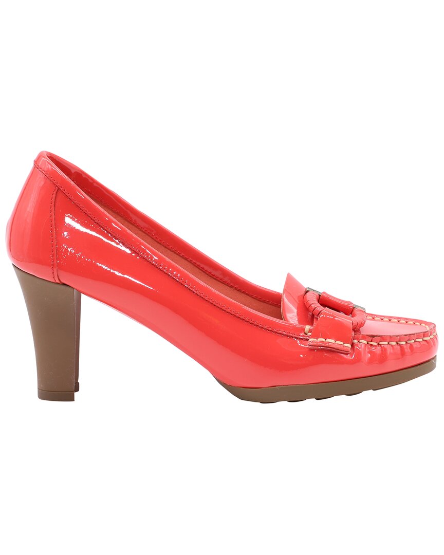 Ferragamo Women's Patent Leather Gancini Loafer (authentic Pre-loved) In Red
