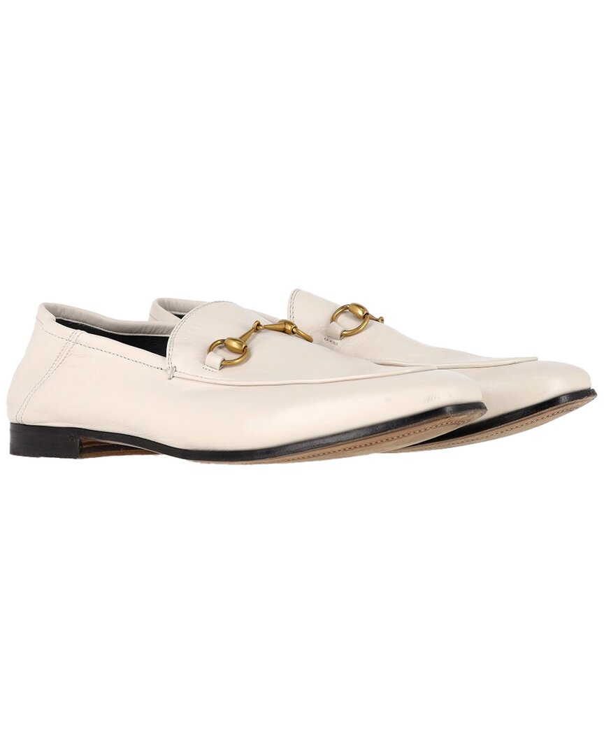 Gucci Women's Leather Brixton Horsebit Loafer (authentic Pre-loved) In Neutral