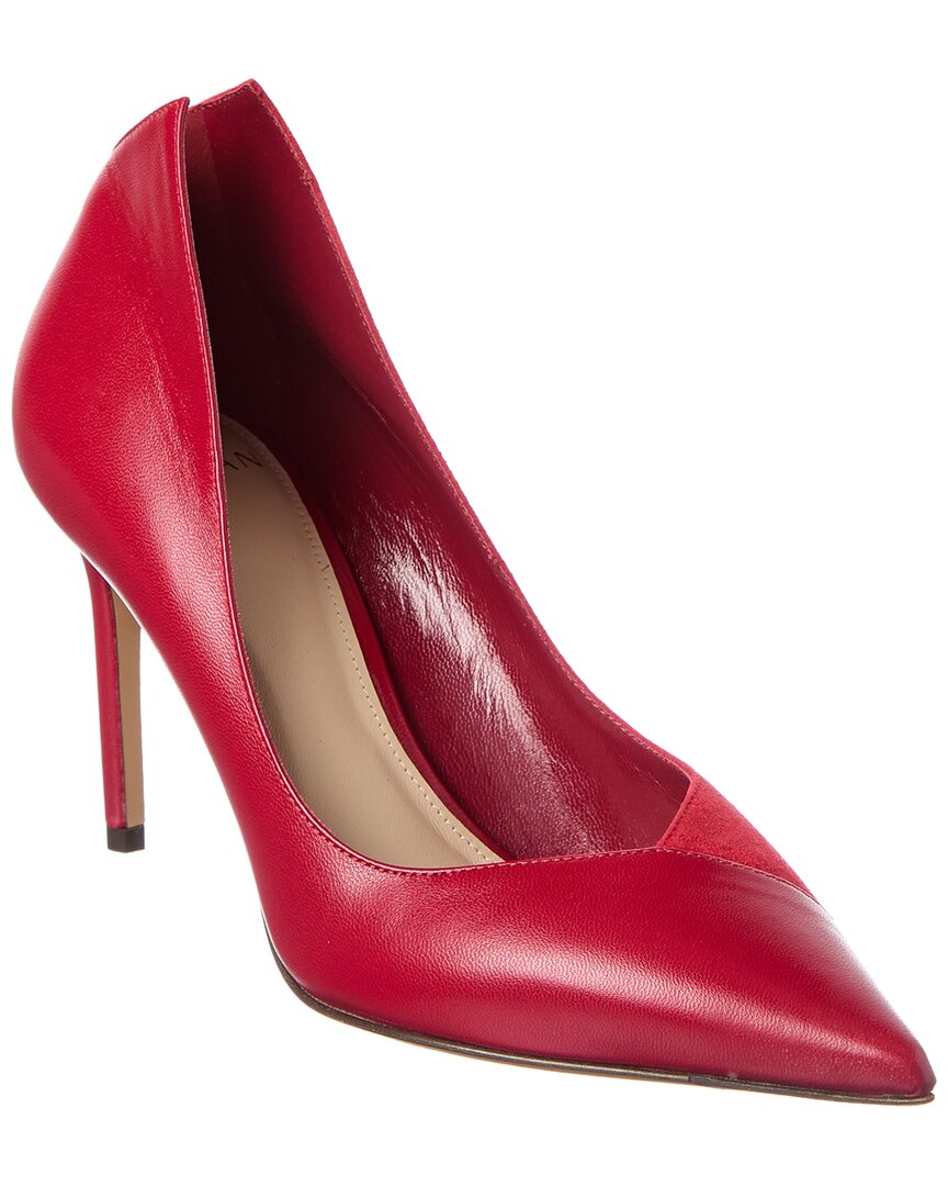 Alexandre Birman Pandora 85 Leather & Suede Pump In Red