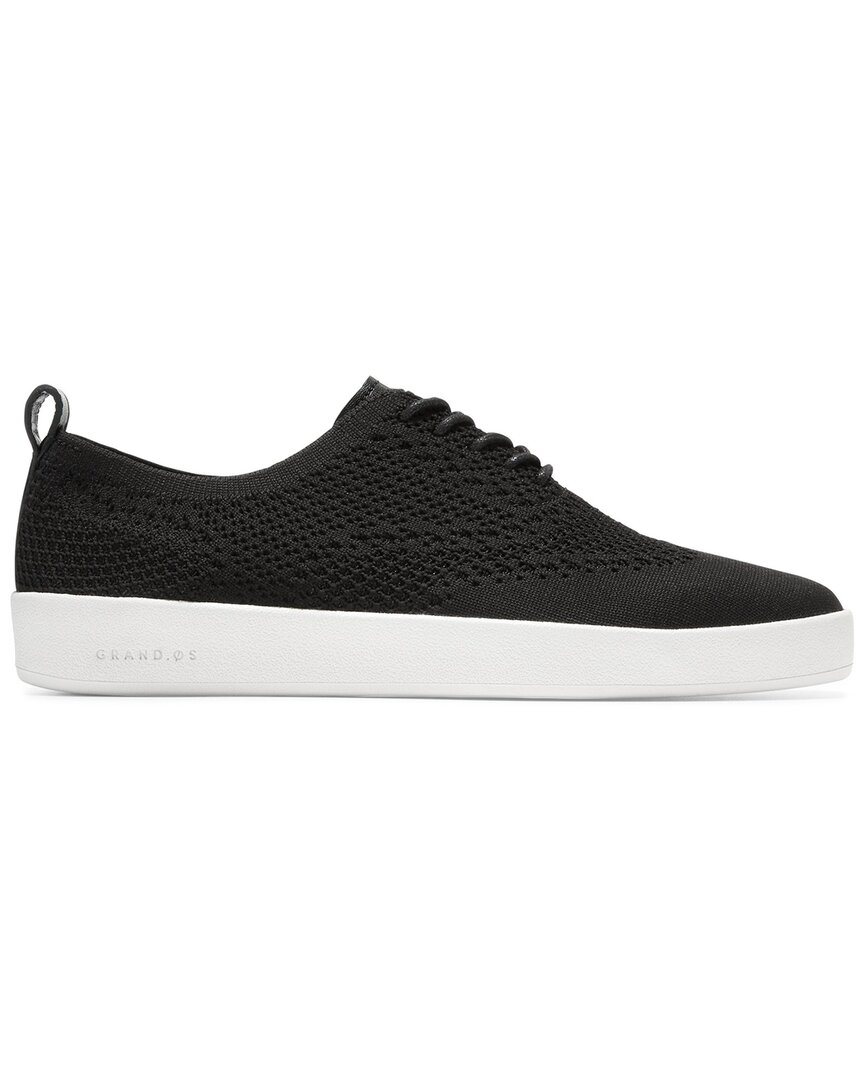Cole Haan Original Grand Womens Leather Perforated Oxfords In Black