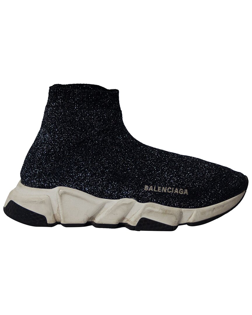 Balenciaga Women's Viscose Glitter Speed Trainer (authentic Pre-loved) In Black