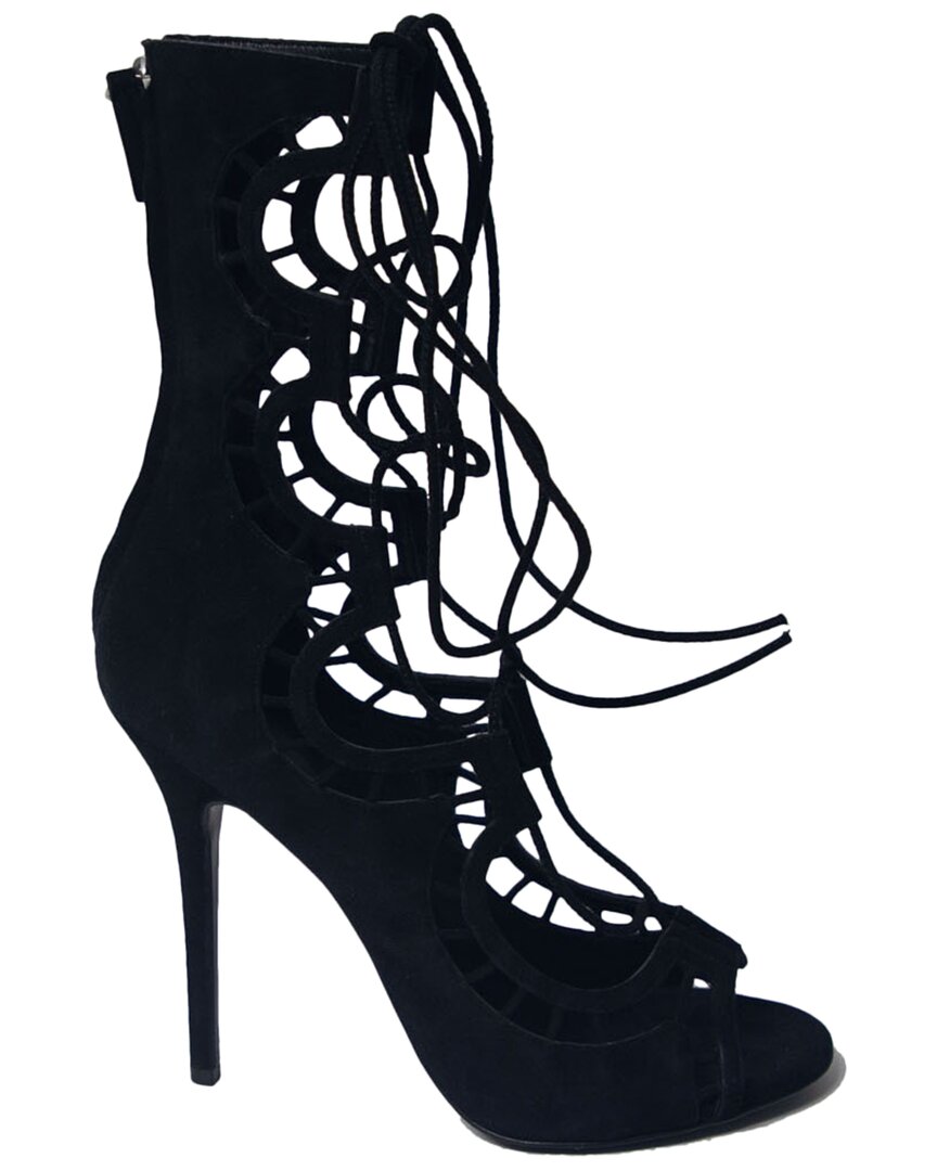 Giuseppe Zanotti Women's Suede Lace-up Gladiator Heel (authentic Pre-loved) In Black