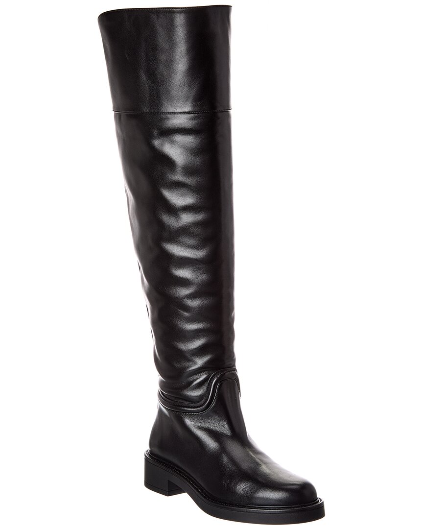 Stuart Weitzman Celia Leather Over-the-knee Riding Boot In Black