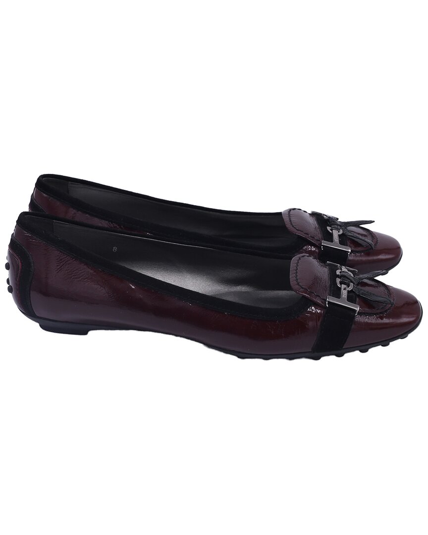 Tod's Women's Leather Bow Embellished Loafer (authentic Pre-loved) In Animal Print