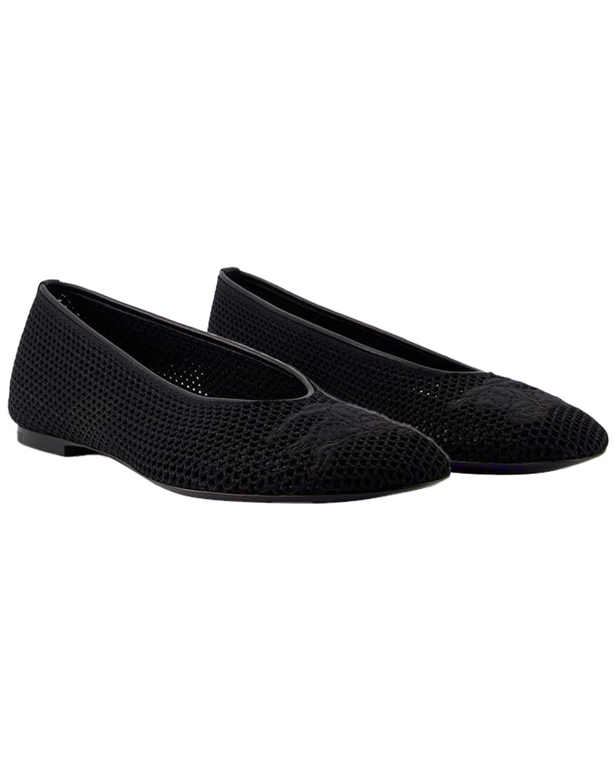 Burberry Women's Leather Ballerina Flat In Black