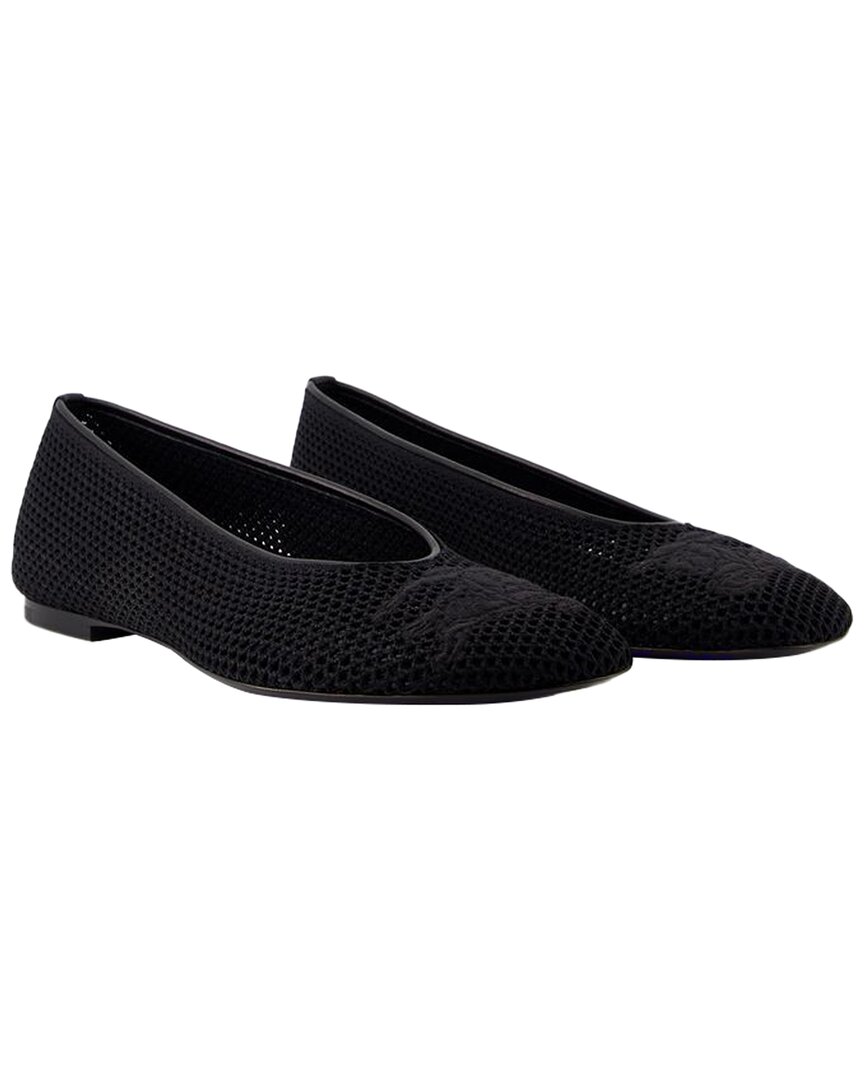 Burberry Women's Leather Ballerina Flat In Black