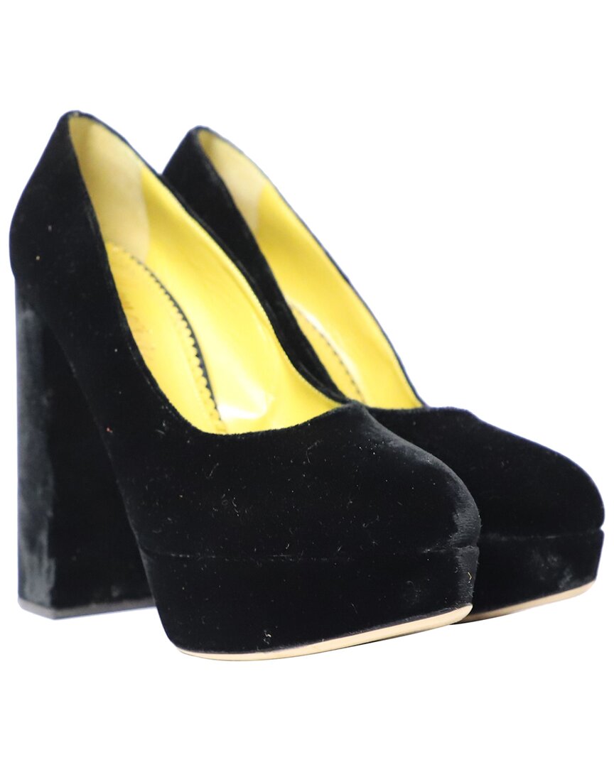 Charlotte Olympia Women's Velvet Platform Pump In Black