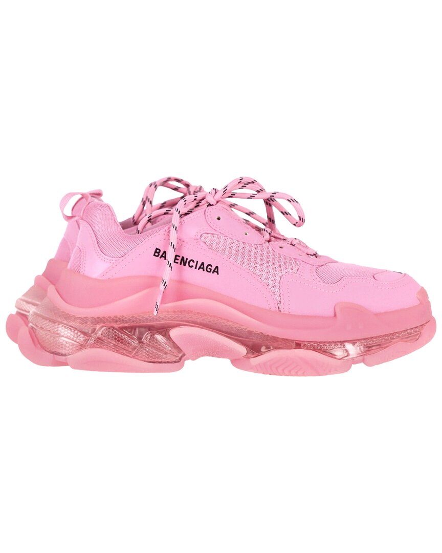 Balenciaga Women's Polyester Triple S Clear Sole Sneaker (authentic Pre-loved) In Pink
