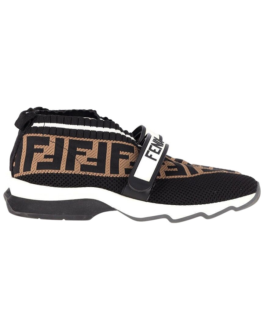 Fendi Women's Nylon Logo Sneaker (authentic Pre-loved) In Black