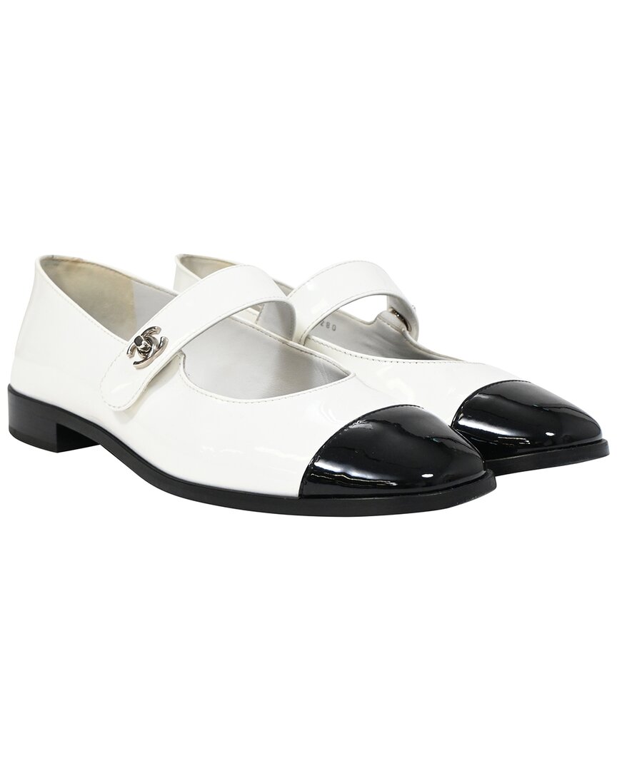 CHANEL Pre-owned Women's Leather Cc Mary Jane Ballet Flat (authentic Pre-loved)