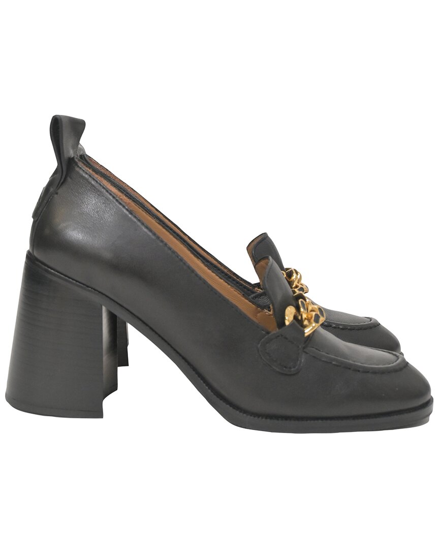 Chloé See By  Women's Leather Mahe Heeled Loafer (authentic Pre-loved) In Black
