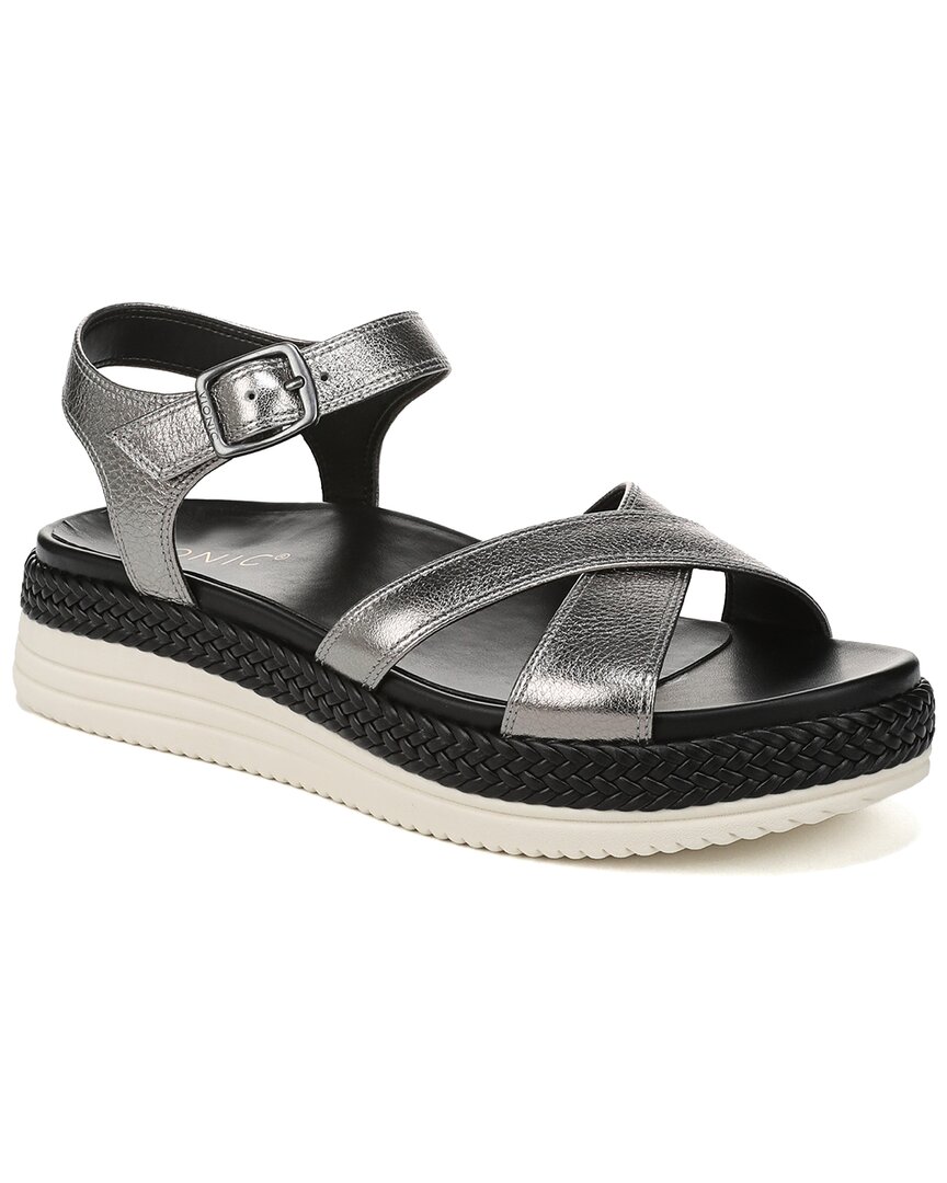 Vionic Mar Leather Sandal In Gray