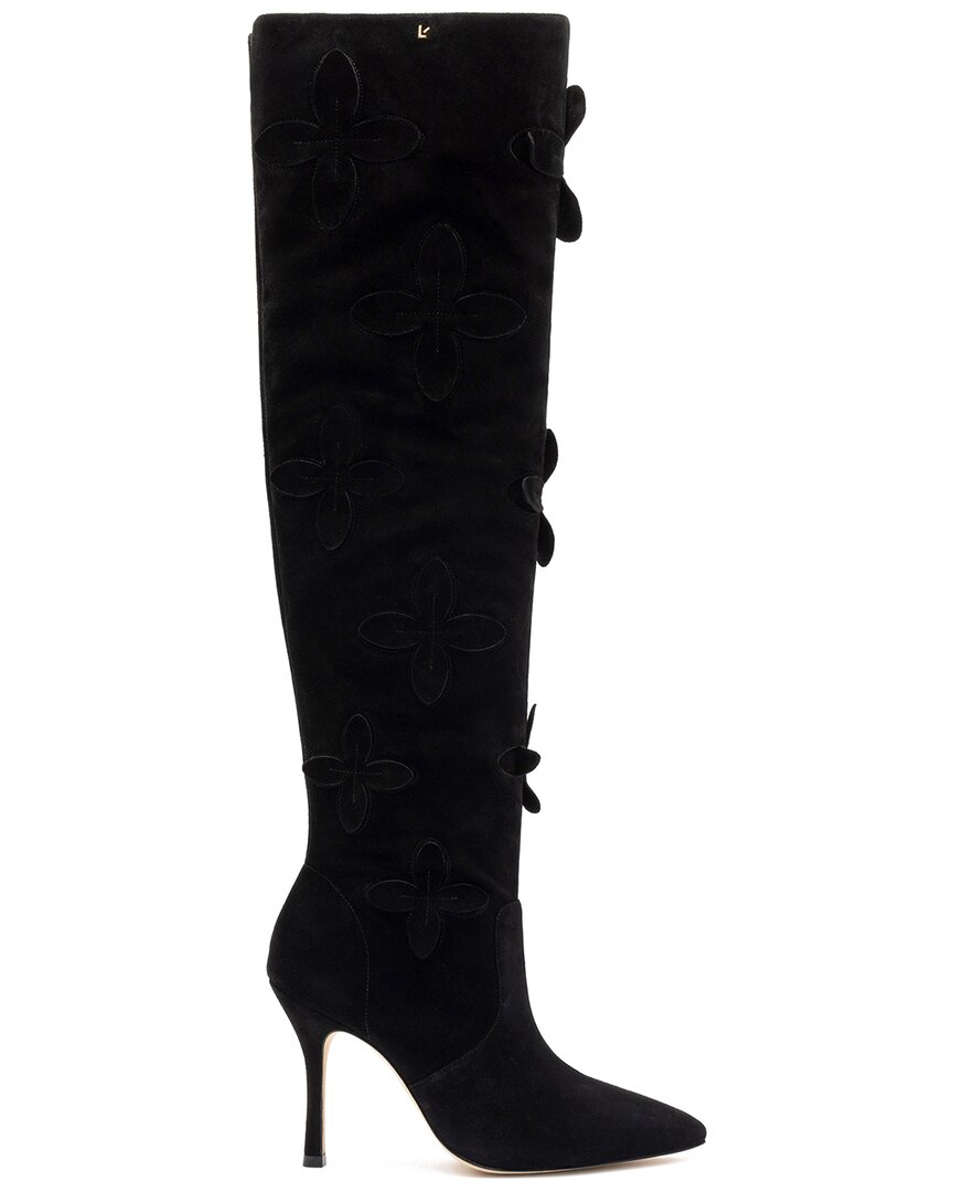 Larroude Julia Suede Boot In Black