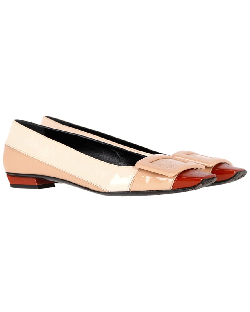Roger Vivier Women's Patent Leather Belle Vivier Buckle Flat (authentic Pre-  Loved)