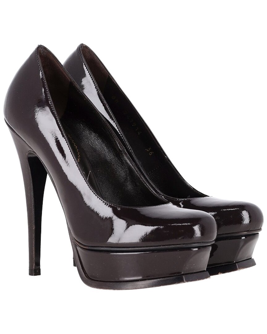 Saint Laurent Women's Patent Leather Tribute Platform Pump (authentic Pre-  Loved)