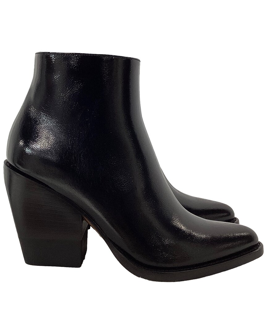 Chloé Chloe Zipped Block-heeled Leather Ankle Boot