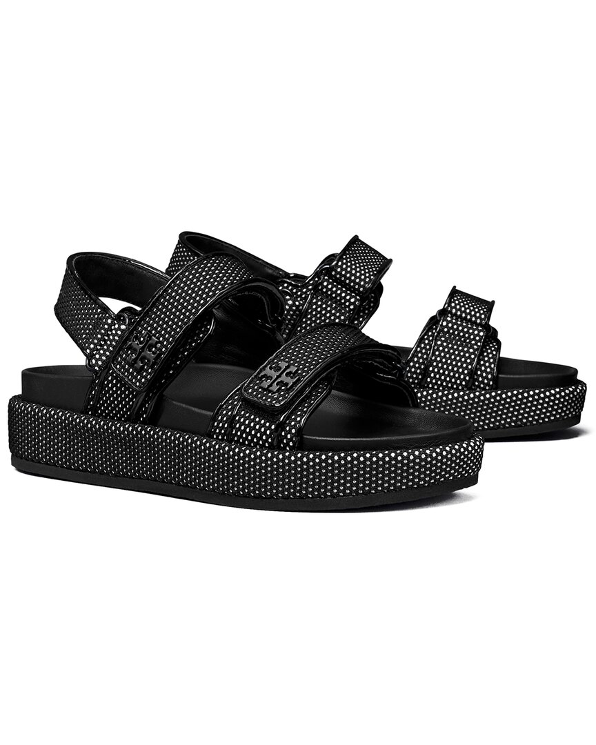 Tory Burch Kira Leather-trim Sport Sandal In Black