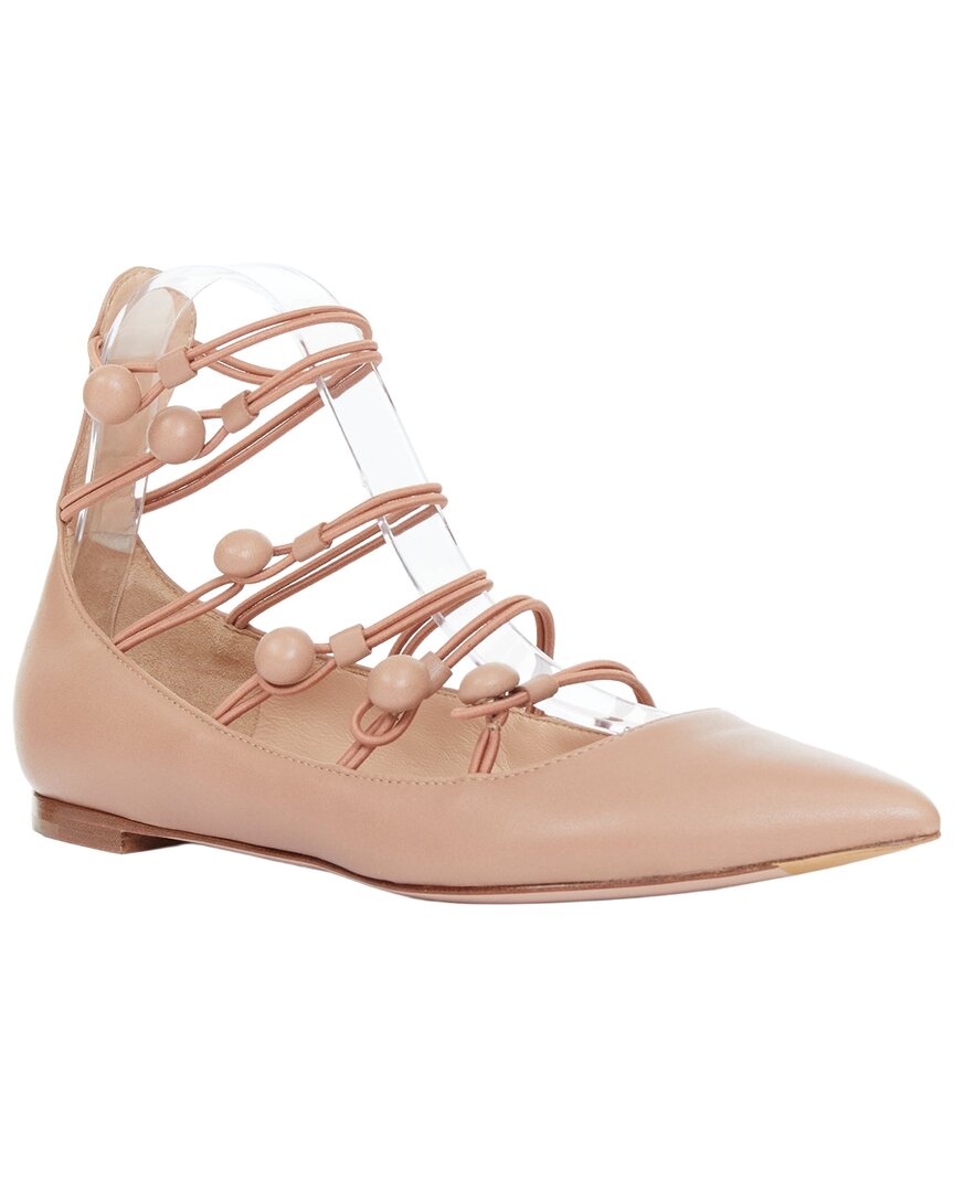 Pre-owned Gianvito Rossi Women's Leather Button Multi Strap Pointed Ballerina Flat  (authentic Pre-loved)