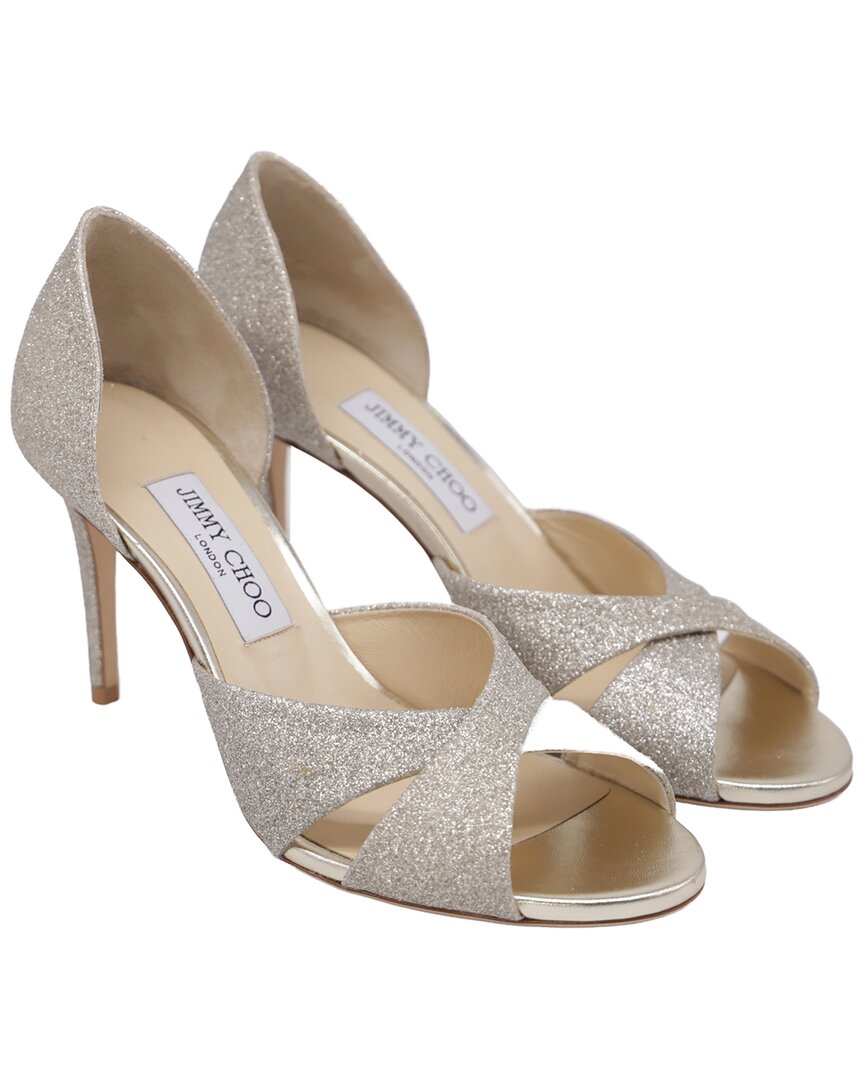 Jimmy Choo Women's Glitter Lara 85 D'orsay Sandal Heel (authentic Pre-loved) In Multi