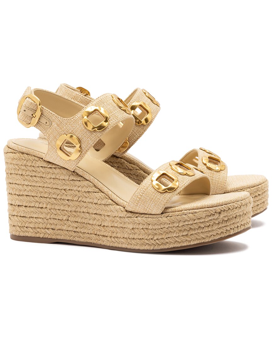 Larroude Milan Raffia Espadrille In Nude