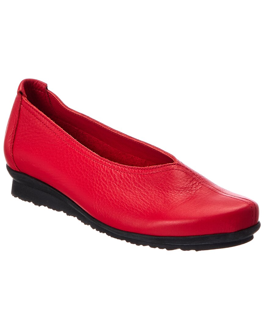 Arche Barene Leather Flat In Red