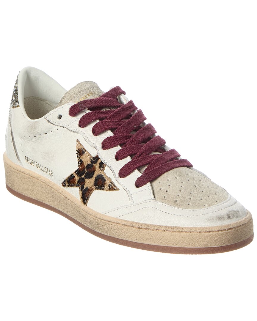Golden Goose Ball Star Leather & Suede Sneaker In White