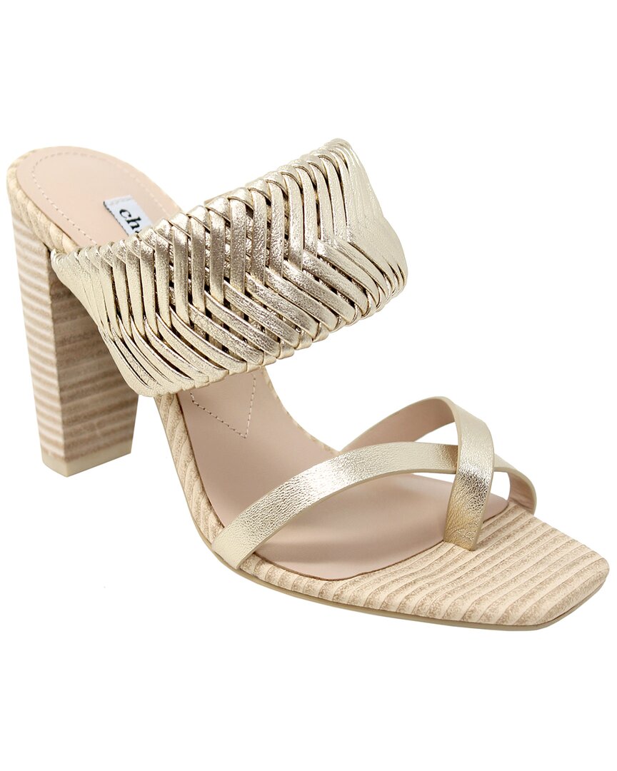 Charles David Horation Metallic Leather Block Heel Sandal